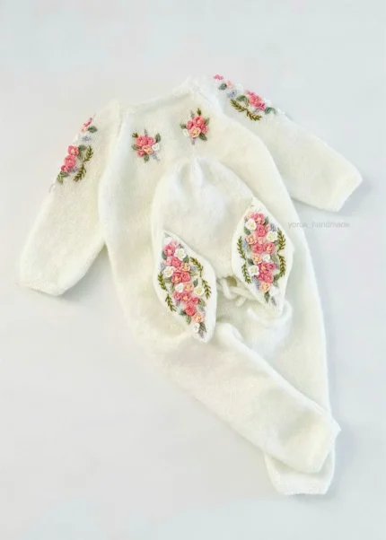 سرهمی و کلاه طرح گل برزیلی کد ۵۶